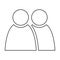 2 people tandem icon. Group of persons. Simplified human pictogram. Modern simple flat vector icon