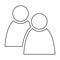 2 people tandem icon. Group of persons. Simplified human pictogram. Modern simple flat vector icon