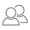 2 people tandem icon. Group of persons. Simplified human pictogram. Modern simple flat vector icon