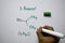 2-Propanol C3,H8O molecule written on the white board. Structural chemical formula. Education concept