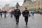 2 Russian policemen in Red Square, patrol the city street in Moscow. Law Enforcement, Law Enforcement Concept