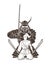 2 Samurai composition with swords cartoon graphic