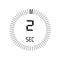 The 2 seconds icon, digital timer. clock and watch, timer, count