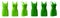 2 Set of dark light green lime bodycon basic everyday tank tee dress round neck, front back side view on transparent, PNG