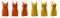 2 Set of yellow orange bodycon sleeveless basic everyday tank tee dress round neck, front back side view on transparent, PNG