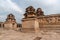 2 small shrines in front of inner sanctum at Krishna Temple, Hampi, Karnataka, India