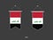 2 style of Iraq flag. Ribbon versions and Arrow versions. Both isolated on a black background