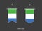 2 style of Sierra Leone flag. Ribbon versions and Arrow versions. Both isolated on a black background