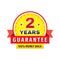 2 Years Guarantee 100% Money Back - concept badge logo design. Warranty emblem sign. Vector illustration.