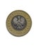 2 zlote denomination circulation coin of Poland
