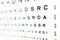 20/20 eye chart test A in focus