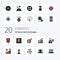 20 Achievements & Badges Line Filled Color icon Pack. like best. positions. arrow. performance. achievements