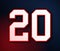 20 American Football Classic Sport Jersey Number in the colors of the American flag design Patriot, Patriots 3D illustration