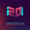 20 Anniversary night party - Electronic music fest and electro space poster. Music background with Abstract gradients. Club party