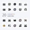 20 Audio And Video Line Filled Color icon Pack like video movie cassette video music