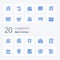 20 Back To School Blue Color icon Pack like education clipboard champion paper building