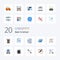 20 Back To School Flat Color icon Pack like color space paper science physics