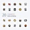 20 Baking Line Filled Color icon Pack like food baking food tin cooking