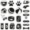 20 black and white pet shop silhouette elements