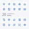 20 Business Blue Color icon Pack. like workflow. iteration. efficiency. work. document
