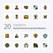 20 Business Elements And Symbols Metaphors Line Filled Color icon Pack like call locked hand protection receive