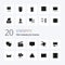 20 Cenima Solid Glyph icon Pack like animation film back cinema monitor