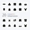 20 Clothing & Accessories Solid Glyph icon Pack. like bowtie. shorts. diving. dress. clothe