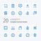 20 Complete Common Version Blue Color icon Pack like accessories research save laboratory beaker