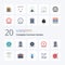 20 Complete Common Version Flat Color icon Pack like delete close charging circle setting