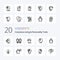 20 Concious Living And Personality Traits Line icon Pack like man autism people unlock lock