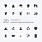 20 Concious Living And Personality Traits Solid Glyph icon Pack like heart compassion love care stress