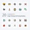 20 Design Thinking And D Printing Modeling Line Filled Color icon Pack like box scale sign education design