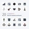 20 Devices Line Filled Color icon Pack like mobile server device search signal