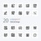 20 Editorial Design Line icon Pack. like look. eye. monitor. id. corporate