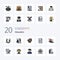 20 Education Line Filled Color icon Pack like education apple  education document
