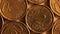 20 euro cent coins, rotating money background