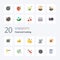 20 Food Flat Color icon Pack like dipper egg fruit breakfast mocha