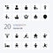 20 Human Solid Glyph icon Pack like killer gunman riding gun human