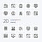 20 Internet Line icon Pack like internet find wireless code multimedia