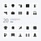 20 Killer Solid Glyph icon Pack like architecture kerosene scary flammable knife