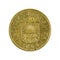 20 latvian santimu coin 2009 isolated