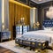 20 A luxurious, Hollywood Regency-inspired bedroom with a tufted headboard, mirrored furniture, and lots of gold accents1, Gener