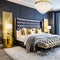 20 A luxurious, Hollywood Regency-inspired bedroom with a tufted headboard, mirrored furniture, and lots of gold accents2, Gener