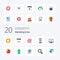 20 Marketing And Seo Flat Color icon Pack like monitor seo seo desktop mobile