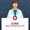 20 May. World Traumatologist day. Medical holiday. Vector medicine illustration.