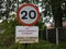 20 miles per hour road sign in surrey england