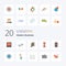 20 Modern Business Flat Color icon Pack like chart analytic business analysis information