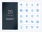 20 Modern Education And Knowledge Power Blue Color icon for presentation