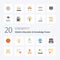20 Modern Education And Knowledge Power Flat Color icon Pack like backbag web cloud globe world