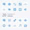 20 Multimedia Blue Color icon Pack like toggle control options speed dash